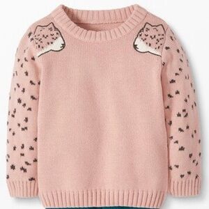 Pink sweater with cheetah sleeves (3-6 m)